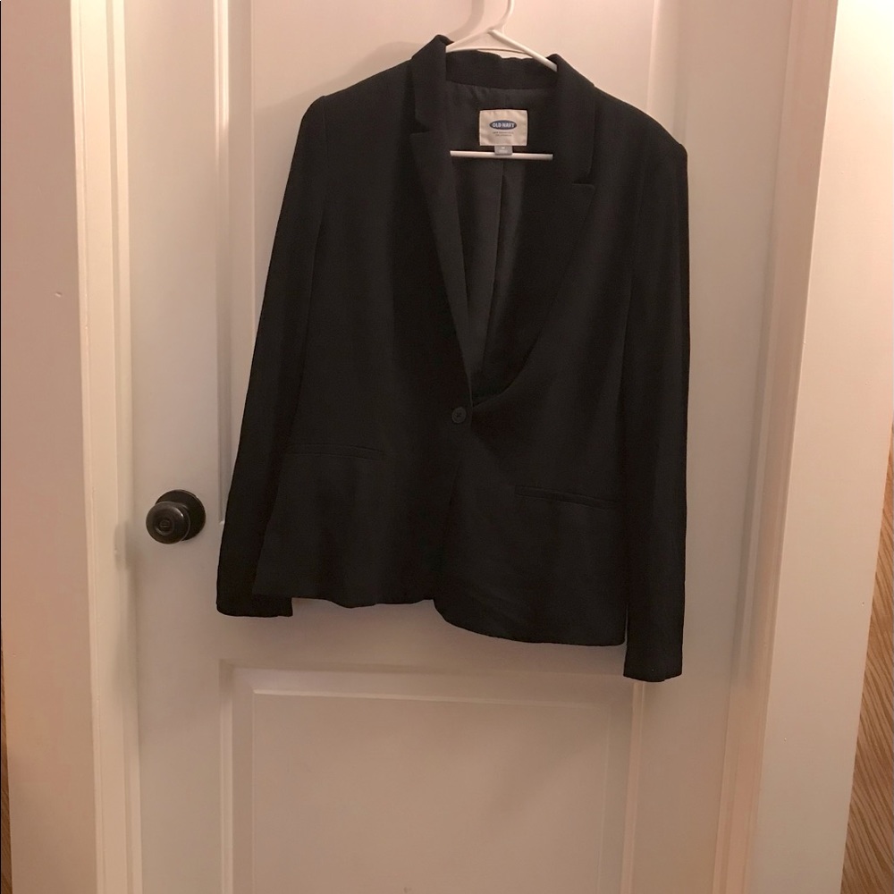 Old Navy Black Relaxed One-Button Blazer ~ Size Med